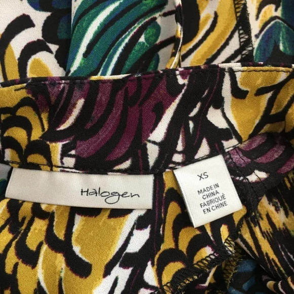 Halogen Printed Feather Fall Tank Career Blouse - Picture 6 of 7